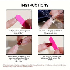 24pcs Red Full Coverage Short Square False Nails For Women