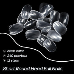 240 pcs Soft Gel Almond Nail Tips for Extensions