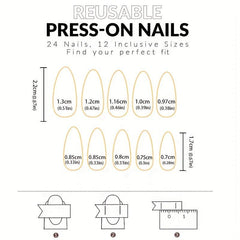 24pcs Glitter Sequin Full Cover Press On Nails Sweet and False Nails for Women