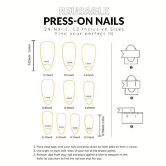 24pcs Summer Gradient Pink Almond Press On Nails With Butterflies