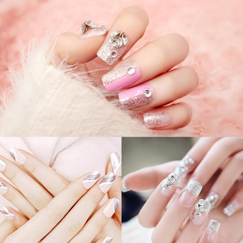 500 Clear French Acrylic Nail Tips Half Cover Coffin False Nails