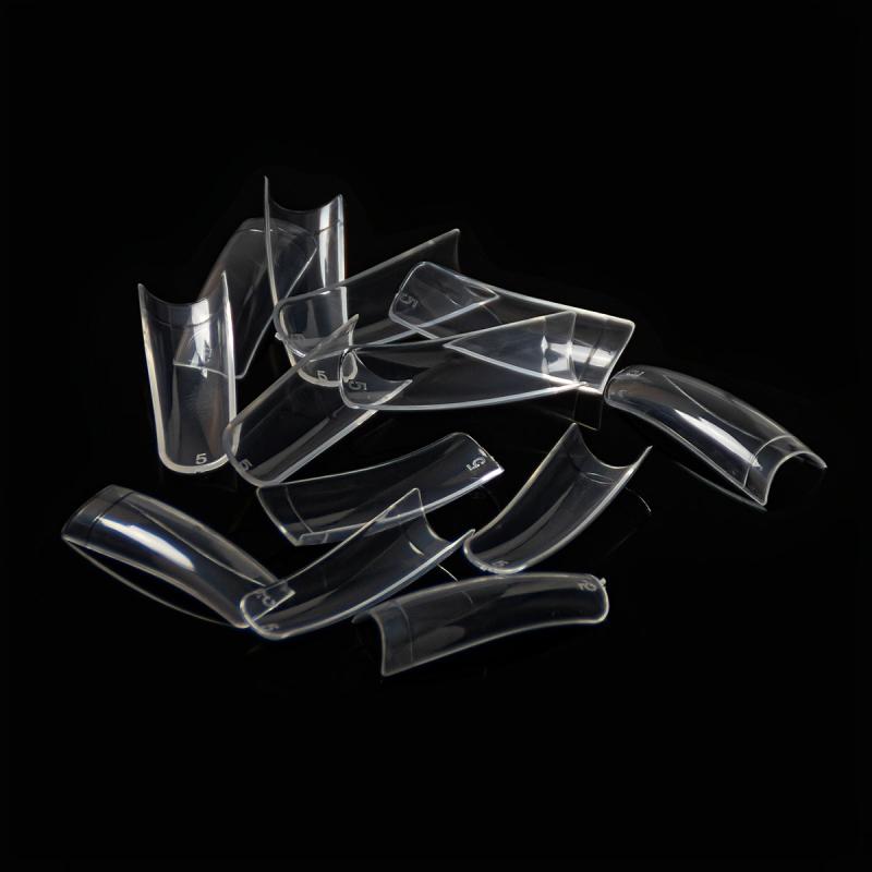 500 Clear French Acrylic Nail Tips Half Cover Coffin False Nails