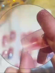 24pcs Butterfly Press On Nails with Line & Glue