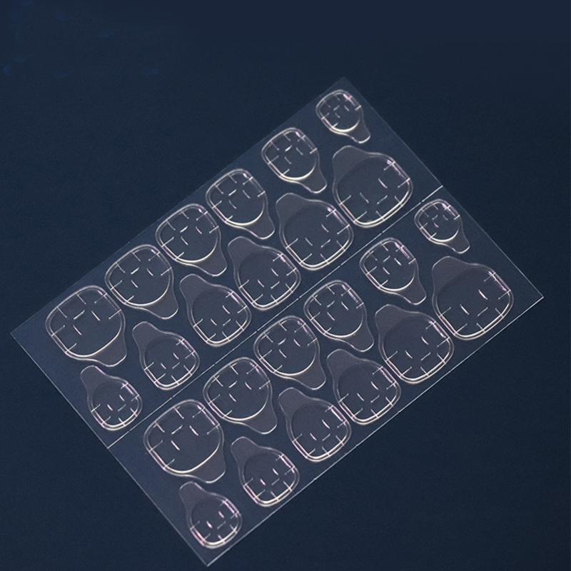 24pcs Butterfly Press On Nails with Line & Glue
