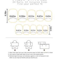 24pcs Short Square Press On Nails Easy to Apply and Remove