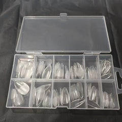 120pcs Soft Gel Nail Tips Half Matte Clear Short Almond Shaped False Nail Tips