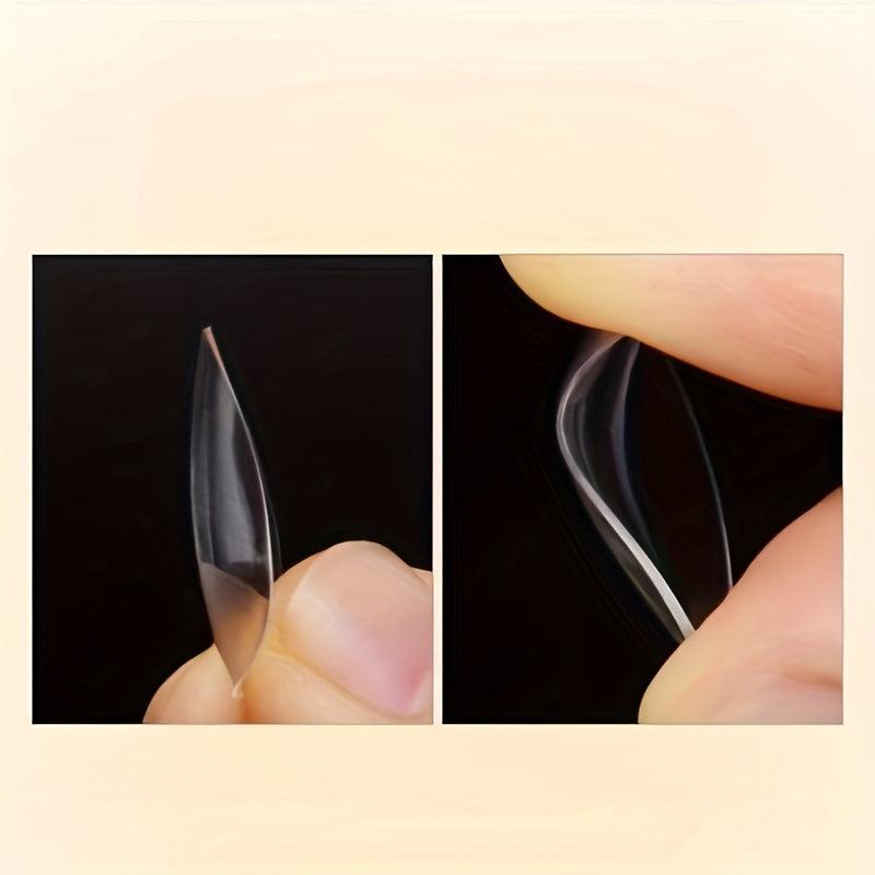 120pcs Soft Gel Nail Tips Half Matte Clear Short Almond Shaped False Nail Tips
