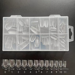 120pcs Soft Gel Nail Tips Half Matte Clear Short Almond Shaped False Nail Tips