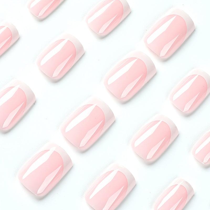 Pink Square Press On Nails Full Coverage False Nails