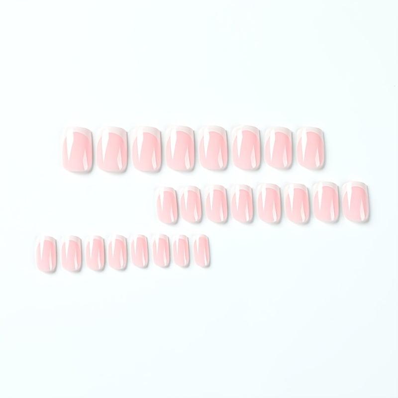 Pink Square Press On Nails Full Coverage False Nails