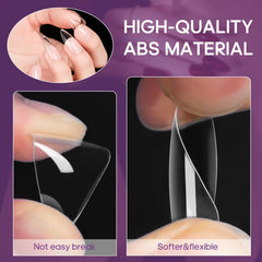 Almond Nail Tips 240 Pcs Clear Gel Short Full Cover Press On Nails