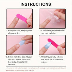24pcs Plaid Ballerina Press On Nails with Rhinestones Long Length False Nails