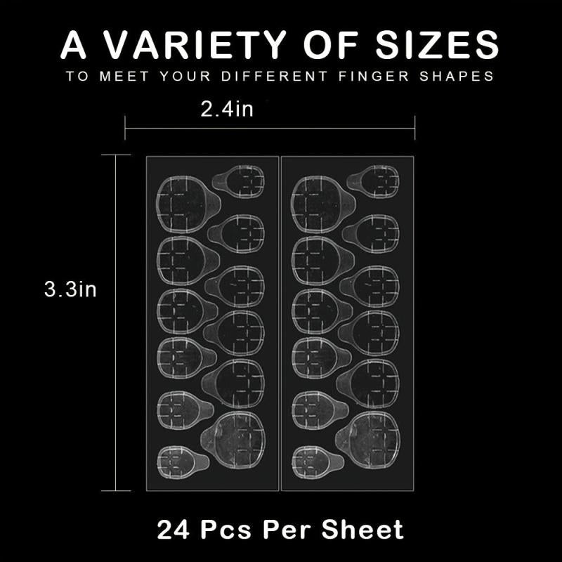 24pcs Pearl Rhinestone French Tip Press On Nails Medium Almond Size