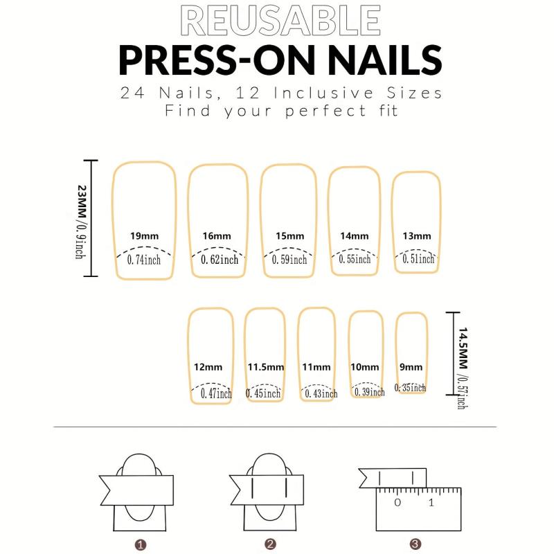 24pcs Glossy Pink Press On Nails Full Cover False Nails
