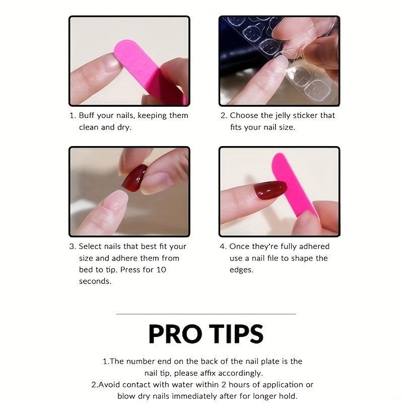Heart Pattern Coffin Press On Nails Short French Ballerina False Nails