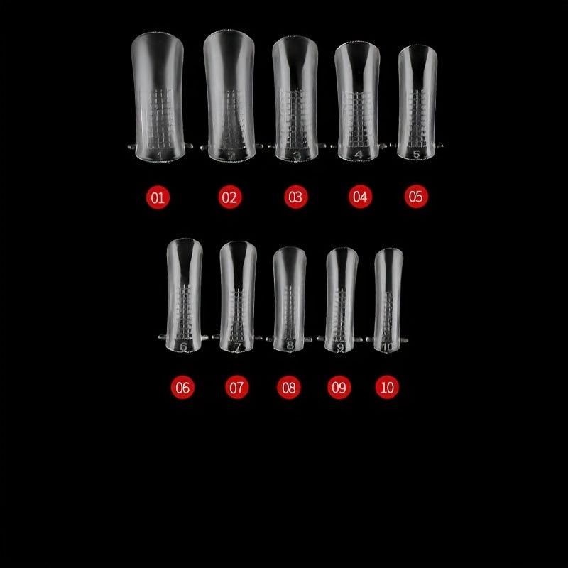 Poly Extension Gel Nail Forms 100pcs Clear Extension Tips Set Acrylic False Nail