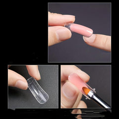 Poly Extension Gel Nail Forms 100pcs Clear Extension Tips Set Acrylic False Nail