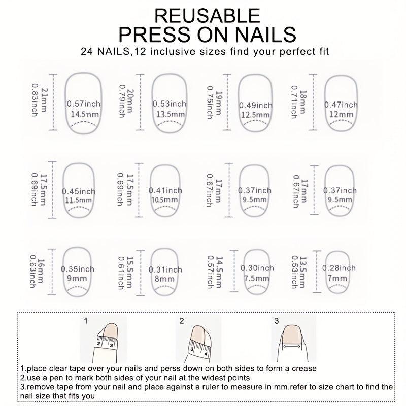 96 Pcs Oval Press On Nails Medium Size False Nails Nude Pink Series