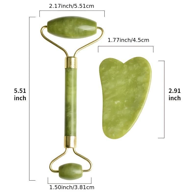 Jade Roller and Gua Sha Set for Skin Care