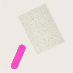 24pcs Glossy Clouds Stiletto Press On Nails French Y2K Style + File