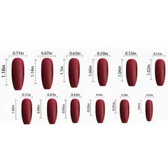 24Pcs French Nude Coffin Press On Nails with 3D Rhinestones