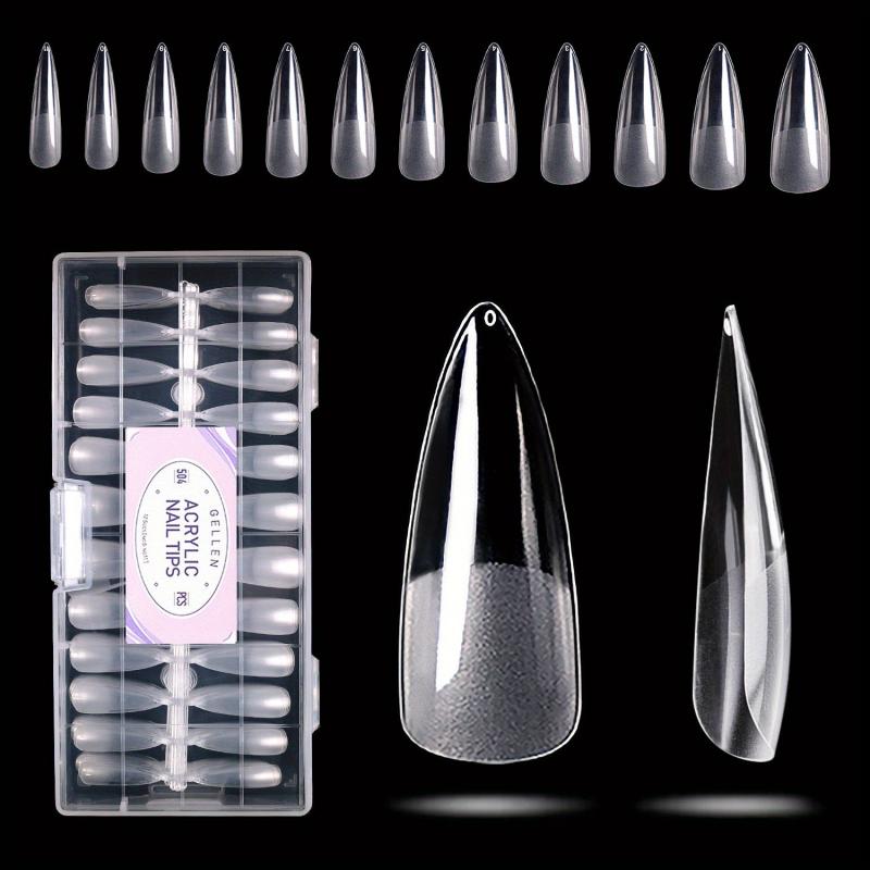 Pre Shaped False Nail Tips - Square Coffin Almond Stiletto