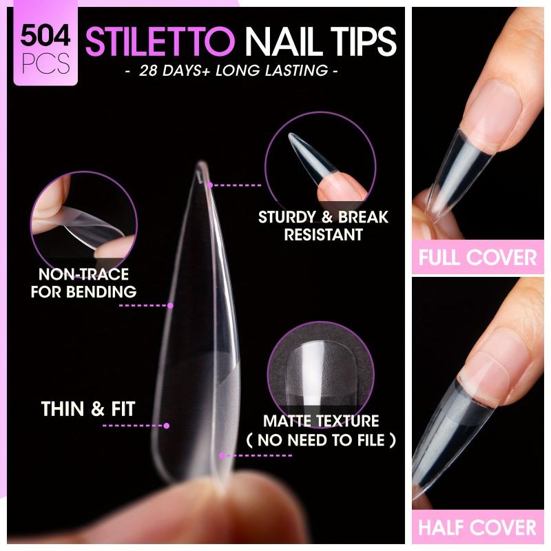 Pre Shaped False Nail Tips - Square Coffin Almond Stiletto