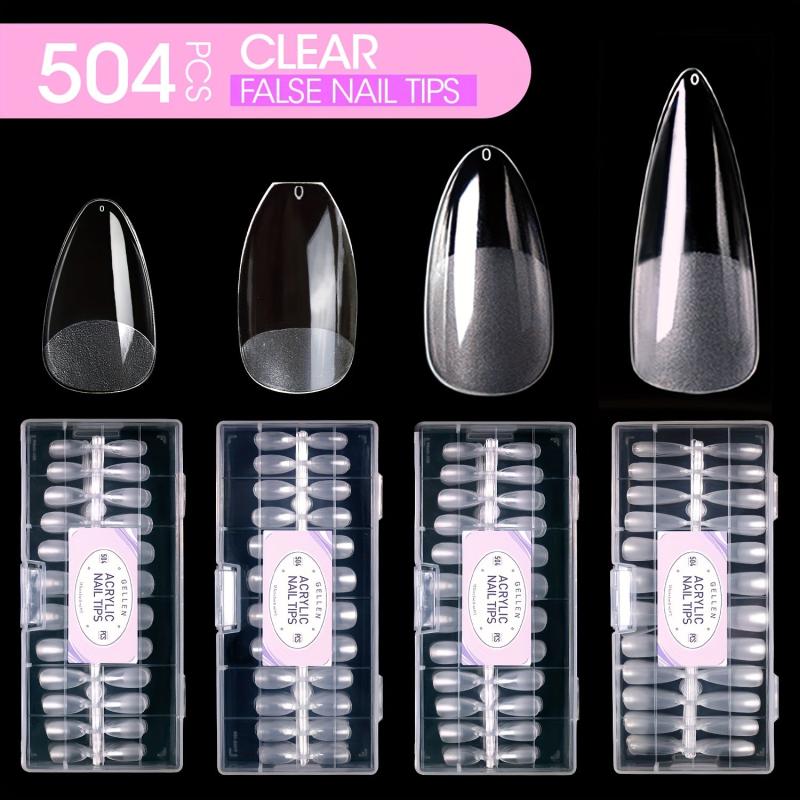 Pre Shaped False Nail Tips - Square Coffin Almond Stiletto