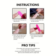 24 pcs Short Square French Tip Press On Nails for DIY Nail Art