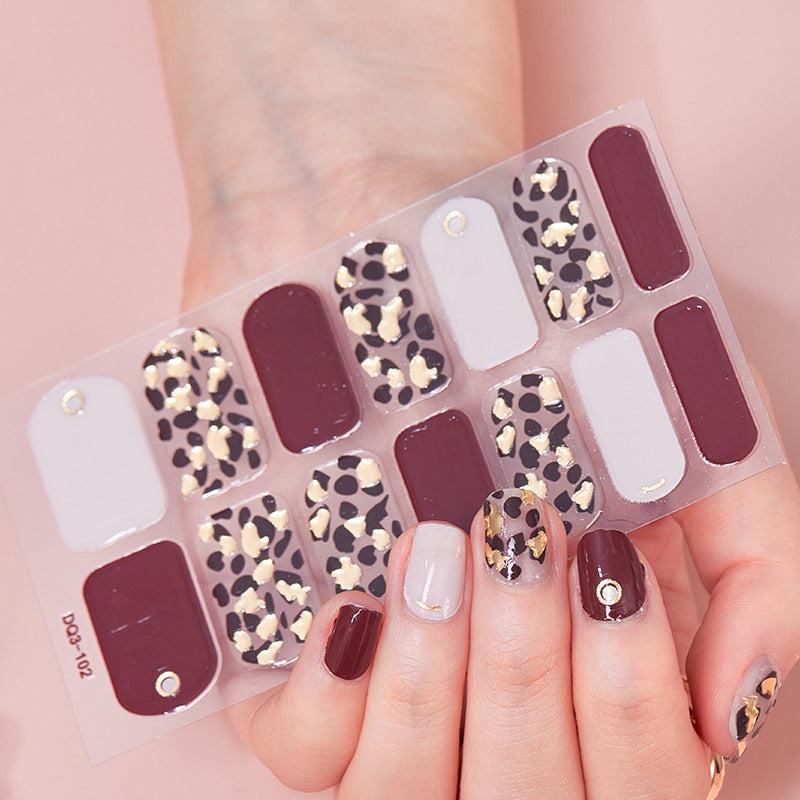 3D Laser Nail Strips Full Wraps Self Adhesive Nail Art Decal Strip With Glitter
