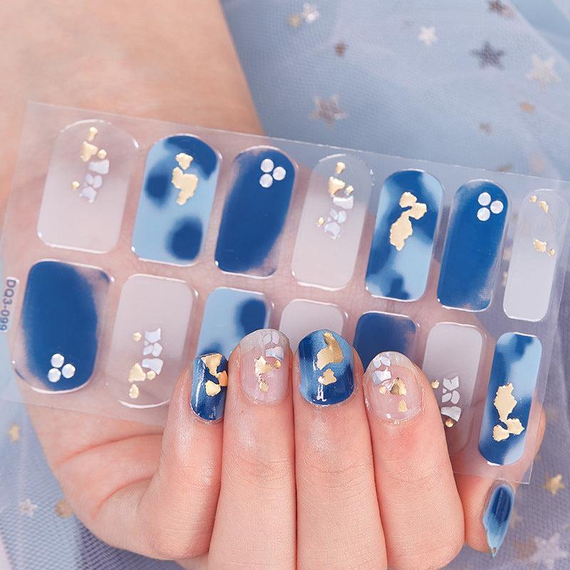 3D Laser Nail Strips Full Wraps Self Adhesive Nail Art Decal Strip With Glitter