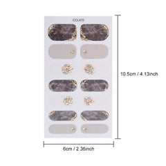 Y2K 3D Nail Strips Glossy Wraps Self Adhesive Art Decal