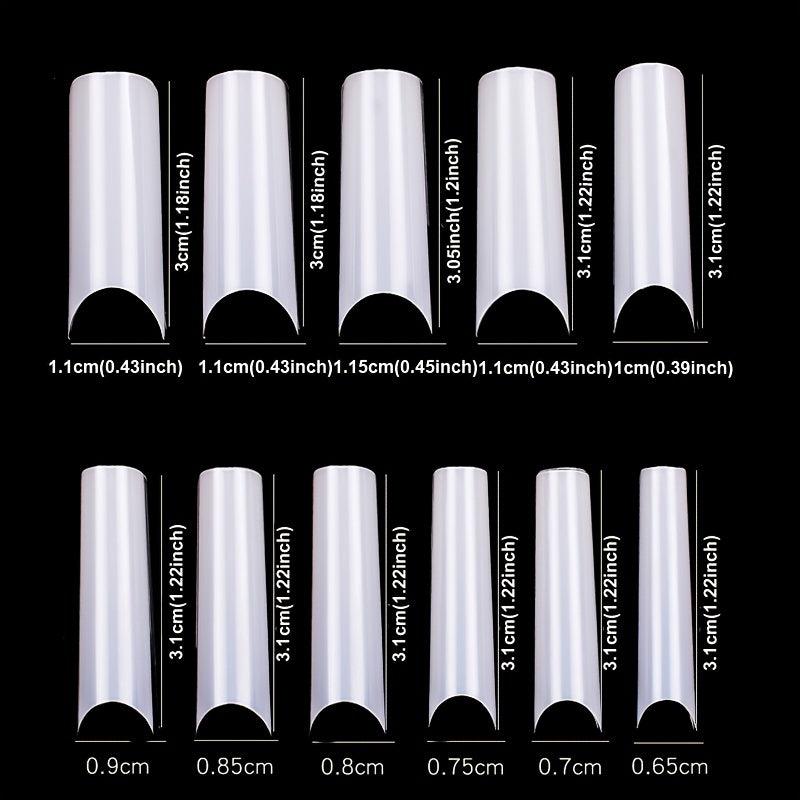 550Pcs XL Square False Nails Tips Half Cover Acrylic Artificial Tip Manicure