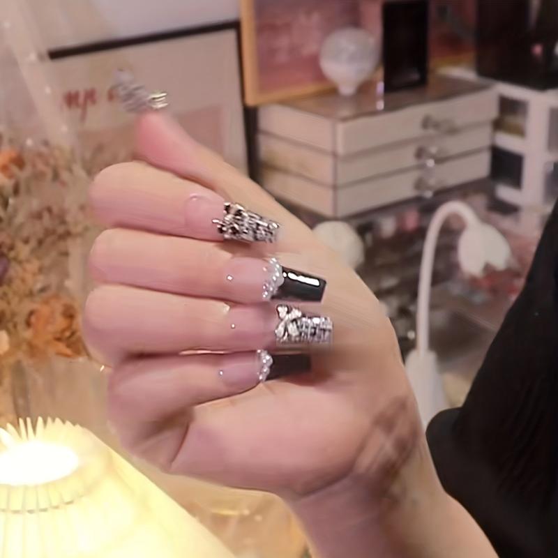 Y2K Pink Press On Nails with Butterfly Bow