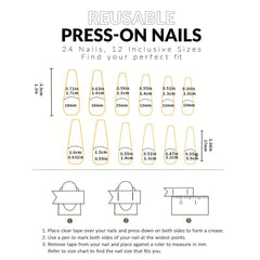 Plaid Heart Print Press On Nails with Rhinestone Matte Long Cover