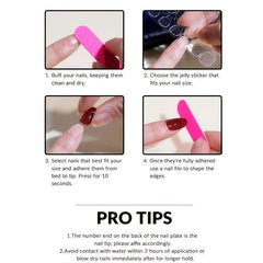 24 pcs Milk Heart Acrylic Press On Nails Medium Square False Nails Set