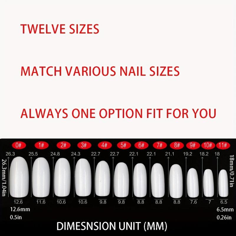120pcs Oval Shaped False Nail Tips for Nail Extension