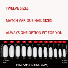 120pcs Oval Shaped False Nail Tips for Nail Extension