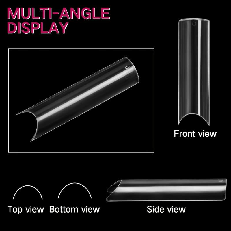 240 PCS Square Nail Tips Extra Long C Curve Nail Tips