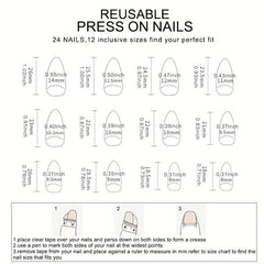 288 Pcs Long Ballerina False Nails Matte Glossy Autumn Winter Press on Nails