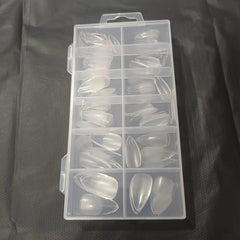 120pcs Soft Gel Nail Tips Half Matte Clear Almond Shaped For Nail Extension