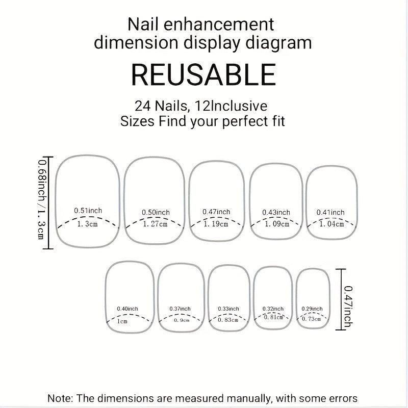 French Press On Nails Set for Women - Flower Heart Gradient Glue On Nails