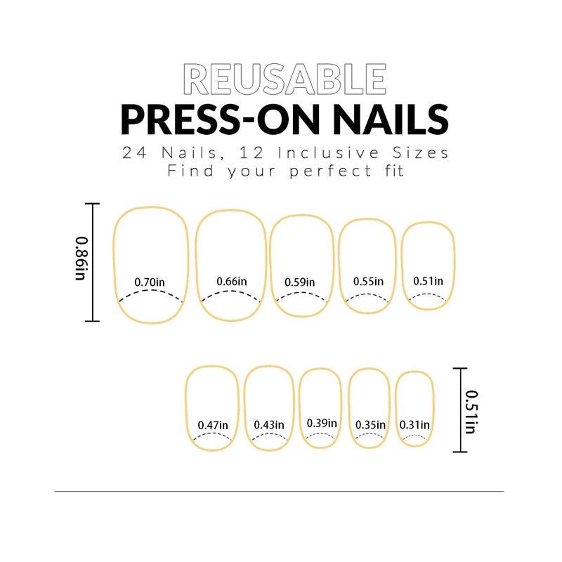 JIARUO 24 Pcs Cow Pattern Flash Halloween Press On False Nails