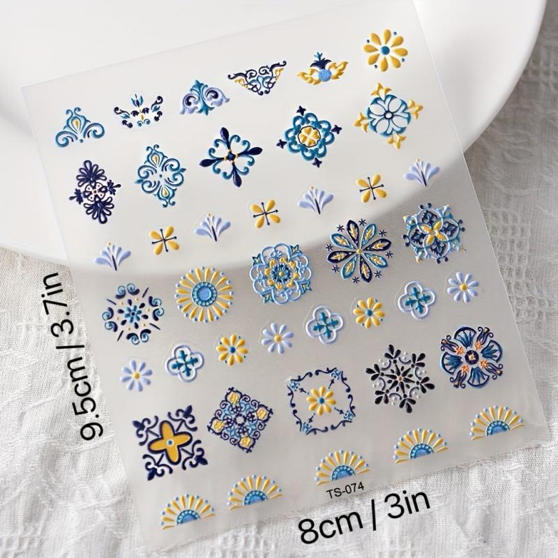 5D Engraved Nail Art Stickers Self Adhesive Decals for Manicure