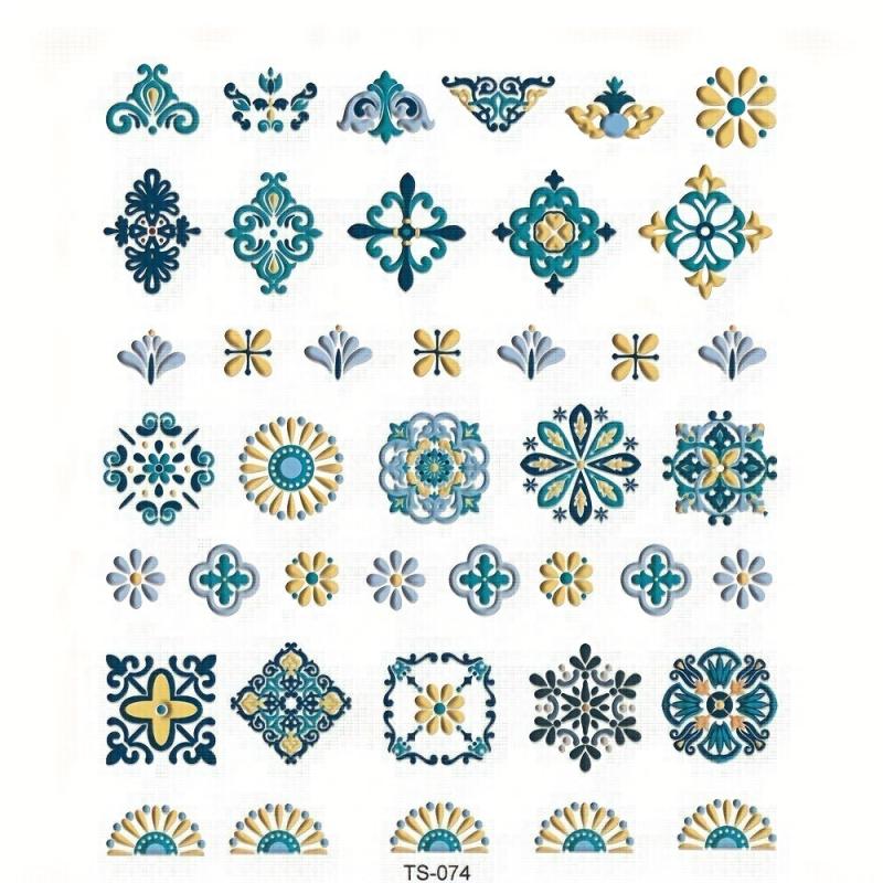 5D Engraved Nail Art Stickers Self Adhesive Decals for Manicure