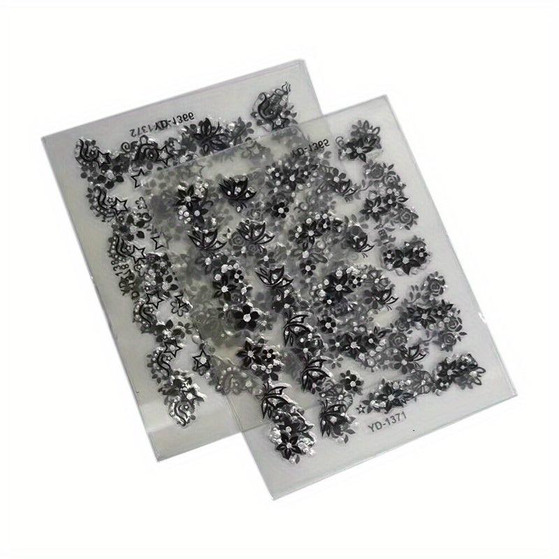 10 Sheets 3D Nail Art Stickers Manicure Decal Decorations