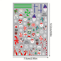 Christmas Nail Stickers Santa Snowflake Elk Nail Decals DIY Nail Salons