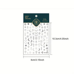 Silver Star Moon 5D Nail Stickers