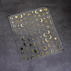 Silver Star Moon 5D Nail Stickers