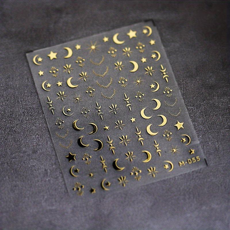 Silver Star Moon 5D Nail Stickers